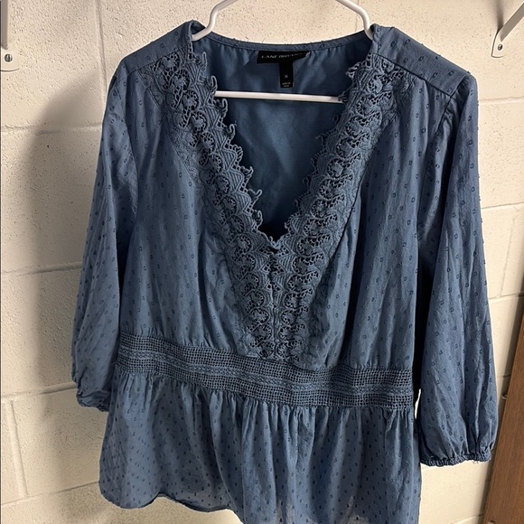Lane Bryant Tops - Lane Bryant Blue Ruffled Peplum Blouse. Size 18